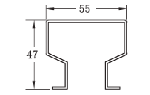 47×55（ドアの形の穴）柱